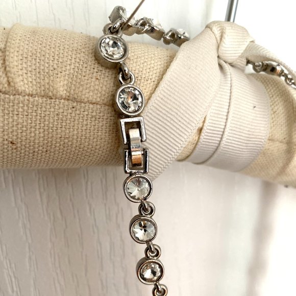 Vintage Silver Rhinestone Necklace - Picture 7 of 10